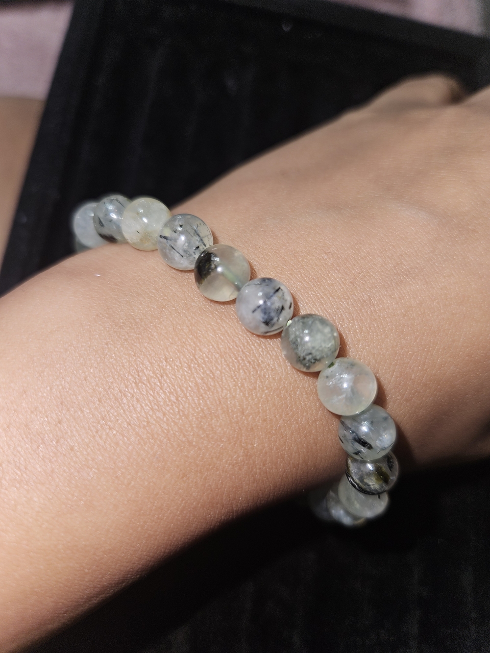 Peridot Bead Stretch Bracelet
